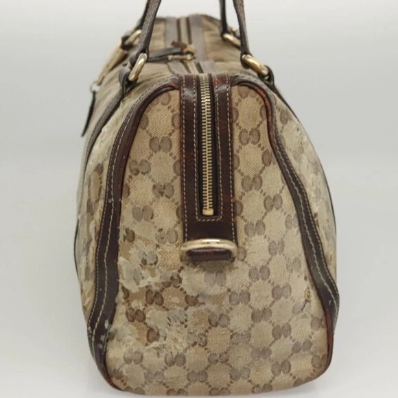 GUCCI GG Crystal Shoulder Bag Coated Canvas Brown Gold - Picture 5 of 16